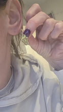 Load and play video in Gallery viewer, 2447 : Vintage 9ct Gold Peridots Glacier Topaz Drop Earrings
