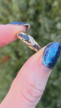 Load and play video in Gallery viewer, 2378: Vintage; 18ct Gold Blue Sapphires Diamonds Dress/ Stacker Ring
