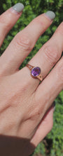 Load and play video in Gallery viewer, 0871: Antique: 9ct Gold Lilac Amethyst Signet Ring- From 1911
