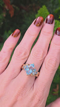 Load and play video in Gallery viewer, 6283 Vintage; Statement 9ct Gold  7 Swiss Blue Topaz Cocktail Ring
