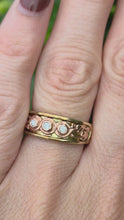 Load and play video in Gallery viewer, 2120: Vintage &amp; Heavy 9ct Gold Round Cut Diamond Trilogy Clogau Style- Statement
