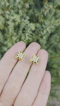 Load and play video in Gallery viewer, 2377 18ct Gold 18 Natural Diamonds (0.45ct) Geometric Set Earrings
