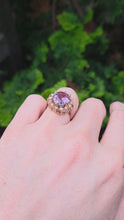 Load and play video in Gallery viewer, 1178 Vintage &amp; Old Large Faceted Lilac Amethyst 14 See Pearls Ring
