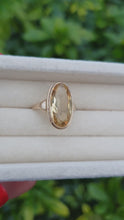 Load and play video in Gallery viewer, 7018: Vintage:(1996) Large Oval Lemon Citrine Dress Ring- lovely cut and colours
