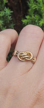 Load and play video in Gallery viewer, 1566 Antique: 9ct Rose Gold Lovers Knot Ring - From 1915 WW1
