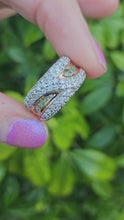 Load and play video in Gallery viewer, 1281: Vintage: Statement 9ct Gold 65 Diamonds Green Amethyst Ring- wonderful
