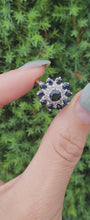 Cargar y reproducir el video en el visor de la galería, 6046: Vintage; 18ct White Gold 11 Blue Sapphires 10 Diamonds Cocktail Ring- lovely symmetry - substantial beauty
