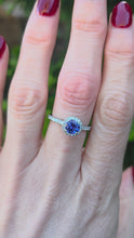 Load and play video in Gallery viewer, 2704 Vintage Platinum Tanzanite 32 Natural Sparkling Diamonds Ring
