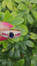 Load and play video in Gallery viewer, 7532: Vintage; 18ct Gold Art-Deco Style Sapphire, Rubies, Diamonds Dress Stacker Ring- beautifully matched
