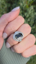 Load and play video in Gallery viewer, Platinum Green Sapphire (2.11ct) Natural Diamonds (0.69ct) Cluster Ring - Rare

