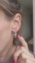 Load and play video in Gallery viewer, 9042: Vintage (1975) Exceptional 18ct White Gold Emeralds Diamonds Hoop Earrings- elegance personified
