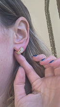 Load and play video in Gallery viewer, 2287 Vintage: 18ct Gold Yellow, Rose, White Gold 20 Diamonds Earrings
