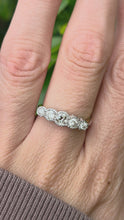 Load and play video in Gallery viewer, 2106: Vintage: 18ct Gold natural Diamonds (0.69ct) 5-Stone Ring- Splendid
