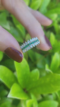 Load and play video in Gallery viewer, 8168: Vintage: Extraordinary 18ct Gold Emeralds Diamonds Stacker/Dress Ring- Splendid
