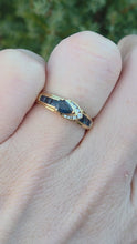 Load and play video in Gallery viewer, 2378: Vintage; 18ct Gold Blue Sapphires Diamonds Dress/ Stacker Ring
