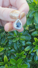 Load and play video in Gallery viewer, 5854:  Vintage: 9c Gold Pear Shaped Blue Sapphire Diamonds Pendant- fabulous
