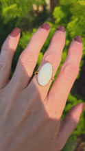 Load and play video in Gallery viewer, 2320: Antique; Edwardian 18ct Gold Large Oval Cabochon Opal (8ct) Single Stone Ring-
