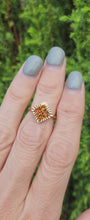 Cargar y reproducir el video en el visor de la galería, 1780: Vintage: 9ct Gold Orange Citrine Panel Ring -From 1966 a rare find at 59!
