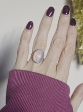 Load and play video in Gallery viewer, 2626: Vintage: Platinum Large Ethiopian Welo Opal Statement Ring
