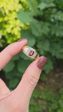 Load and play video in Gallery viewer, 6161: Vintage: Heavy 10ct Gold Almandine Garnet Diamonds Signet Ring- Statement
