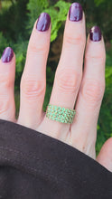 Load and play video in Gallery viewer, 2611: Vintage; 9ct Gold 32 Green Garnets Statement Ring- Fabulous
