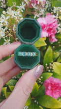 Load and play video in Gallery viewer, 7433- Vintage 18ct Emeralds Brilliant round cut Diamonds Eternity Rind- lovely combination
