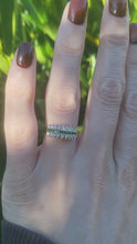 Load and play video in Gallery viewer, 8168: Vintage: Extraordinary 18ct Gold Emeralds Diamonds Stacker/Dress Ring- Splendid
