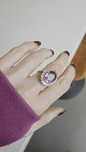 Load and play video in Gallery viewer, 1912- Vintage; 9ct Gold large Lilac Amethyst 20 Diamonds Diana Style Cluster Ring
