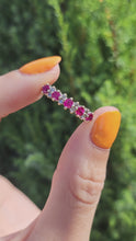 Load and play video in Gallery viewer, 1990: Vintage: 18ct Gold Rubies Diamonds Half-Eternity/Stacker Ring- picture perfect

