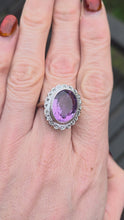 Load and play video in Gallery viewer, 1912- Vintage; 9ct Gold large Lilac Amethyst 20 Diamonds Diana Style Cluster Ring
