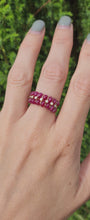 Load and play video in Gallery viewer, 1520: Vintage: 18ct Gold Rubies Diamonds Tiered Cocktail Ring
