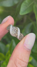 Load and play video in Gallery viewer, 6281 Vintage 9ct White Gold  54 Natural Cognac Diamonds Diamonds Ring
