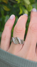 Load and play video in Gallery viewer, 6281 Vintage 9ct White Gold  54 Natural Cognac Diamonds Diamonds Ring
