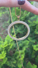 Load and play video in Gallery viewer, 2694 Vintage 18ct Gold (3.5ct) Diamond Disc Pendant (4.9cm) &amp; Necklace
