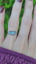 Load and play video in Gallery viewer, 8258: Vintage: 18ct Gold Blue Aquamarines Baguette Cut Diamonds Dress Ring
