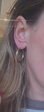 Load and play video in Gallery viewer, 2692: Vintage 18ct TRI Gold Yellow, Rose &amp; White Gold Cartier Large Hooped Earrings- Pristine
