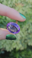 Load and play video in Gallery viewer, 0493: Vintage: 9ct Gold Large Lilac Amethyst Cocktail Ring
