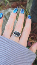 Load and play video in Gallery viewer, 2785- Vintage 9ct Gold 17 Blue Sapphires 10 Diamonds Cocktail Ring

