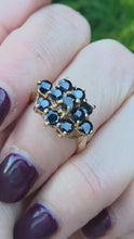 Load and play video in Gallery viewer, 6364: Vintage: 9ct Australian Blue Sapphire Cluster Ring- From 1979
