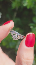 Load and play video in Gallery viewer, 1153: Vintage: Rare Palladium Mixed-Cut Diamonds Stacker Ring- natural, sparkling beauty
