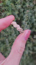 Cargar y reproducir el video en el visor de la galería, 1350: Vintage: 9ct Rose Gold Champagne Diamonds Stacker/Dress Ring- delectable
