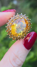 Load and play video in Gallery viewer, 2563: 9ct Gold 41 Vibrant Citrines Cocktail Cluster Ring
