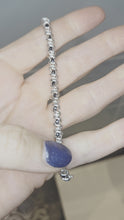 Load and play video in Gallery viewer, 2111: Vintage: 9ct White Gold Blue Sapphires Diamonds Tennis Bracelet (18cm)- Very pretty
