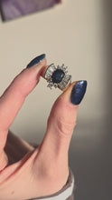 Load and play video in Gallery viewer, 2616: Vintage: 18ct Gold Blue Sapphire Diamonds (1.10ct) Cocktail Ring- Extraordinary
