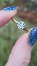 Load and play video in Gallery viewer, 0603: Vintage: 9ct Gold Round Faceted Cut Natural Diamond Solitaire Ring
