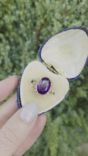 Load and play video in Gallery viewer, 6267 Vintage: 9ct Gold Rich Purple Amethyst Solitaire-From 1974
