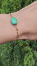 Load and play video in Gallery viewer, 1903: Antique: Victorian 9ct Gold Turquoise Necklace (61cm) &amp; Bracelet (18cm) Set
