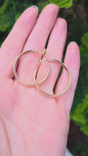 Load and play video in Gallery viewer, 2692: Vintage 18ct TRI Gold Yellow, Rose &amp; White Gold Cartier Large Hooped Earrings- Pristine

