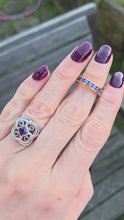 Load and play video in Gallery viewer, 2530 - 18ct Yellow Gold  Violet Blue Tanzanites Half-Eternity/Stacker Ring
