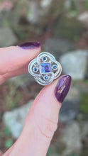 Load and play video in Gallery viewer, 2556: Vintage: Fabulous 18ct White Gold Violet Blue Tanznaites Geometric Cocktail Ring
